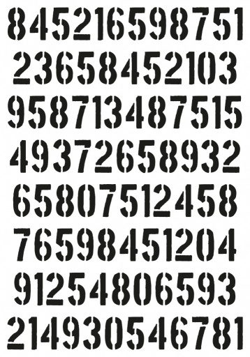 Stencil - Numerical (8x5 inch)